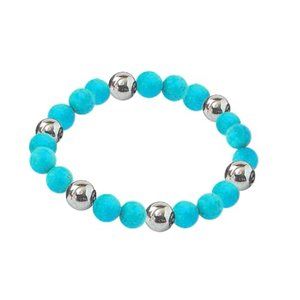 Zorbitz Lucky Magnetic Bracelet Peace Joy Happiness Turquoise and Hematite Beads